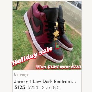 Jordan 1 Low Dark Beetroot Black (W)